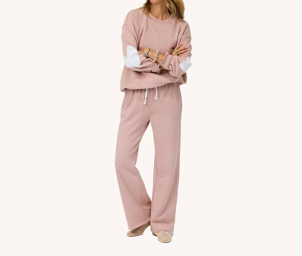NEW KERRI ROSENTHAL ex-boyfriend patchwork sweatshirt in mauve